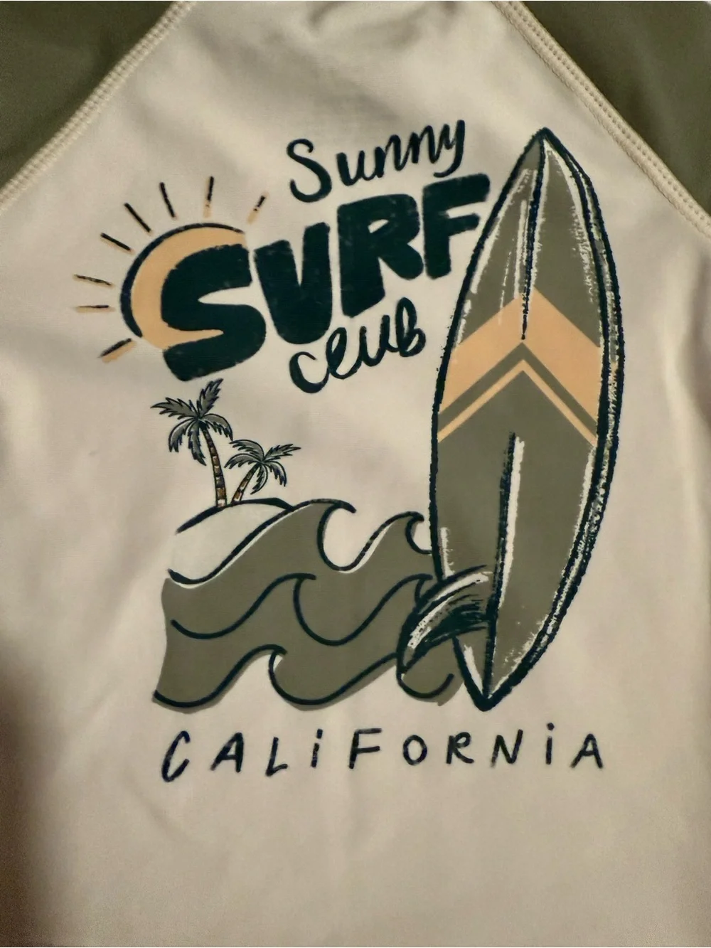 Tommy Bahamas Toddler Palm Print Rashguard Swimsuit Set‎ boys 18M - White & Sage
